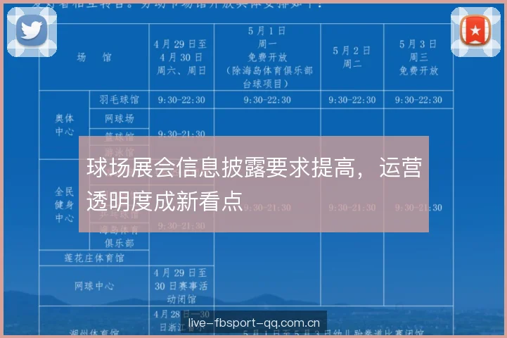 球场展会信息披露要求提高，运营透明度成新看点
